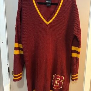 Harry Potter Gryffindor sweater dress Maroon and Gold Sweater